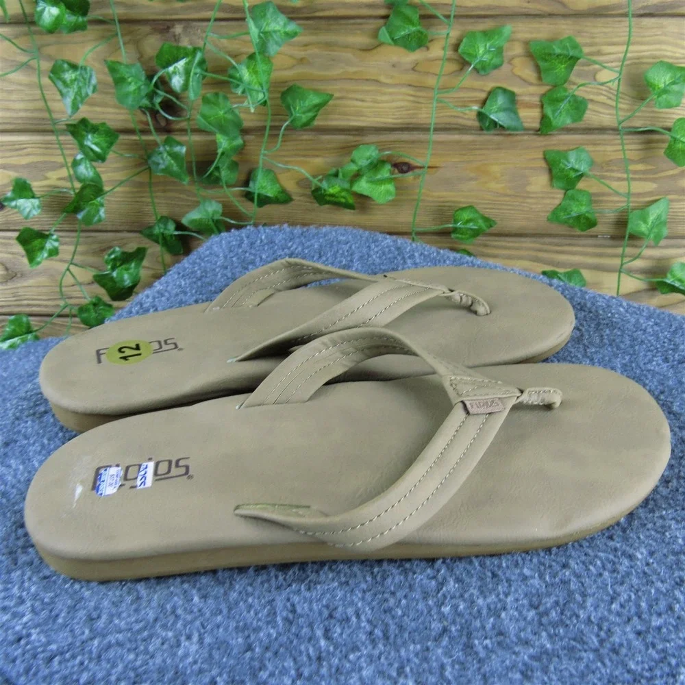 Flojos Men Clove‎ Flip Flop Brown Synthetic Size 12 Medium Gently Used 2025